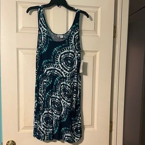 a.n.a.Swimsuit cover-up or sundress. Blue/White Tie-Dye Sleeveless.NWT. Size L